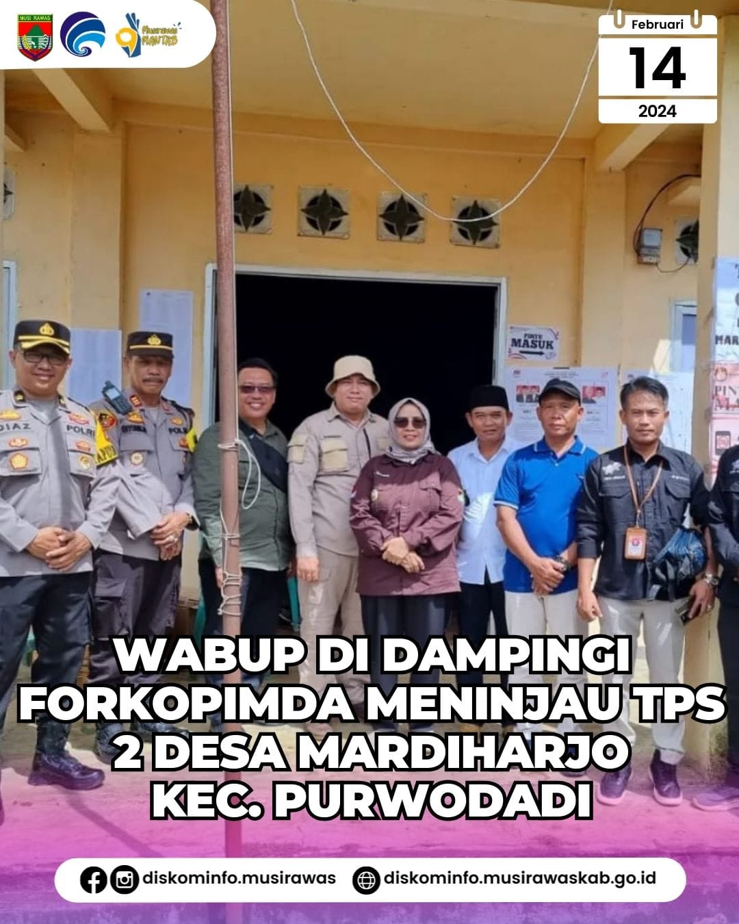 Wabup Mura di dampingi FORKOPIMDA tinjau TPS 2 Desa Mardiharjo Kec. Purwodadi