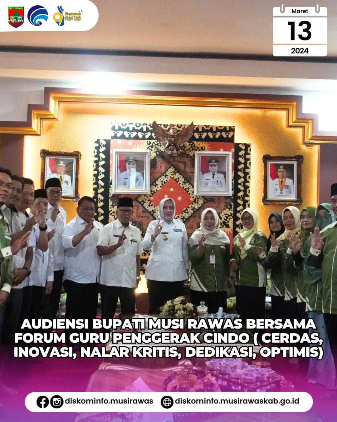 Audiensi Bupati Musi Rawas bersama Forum Guru Penggerak CINDO