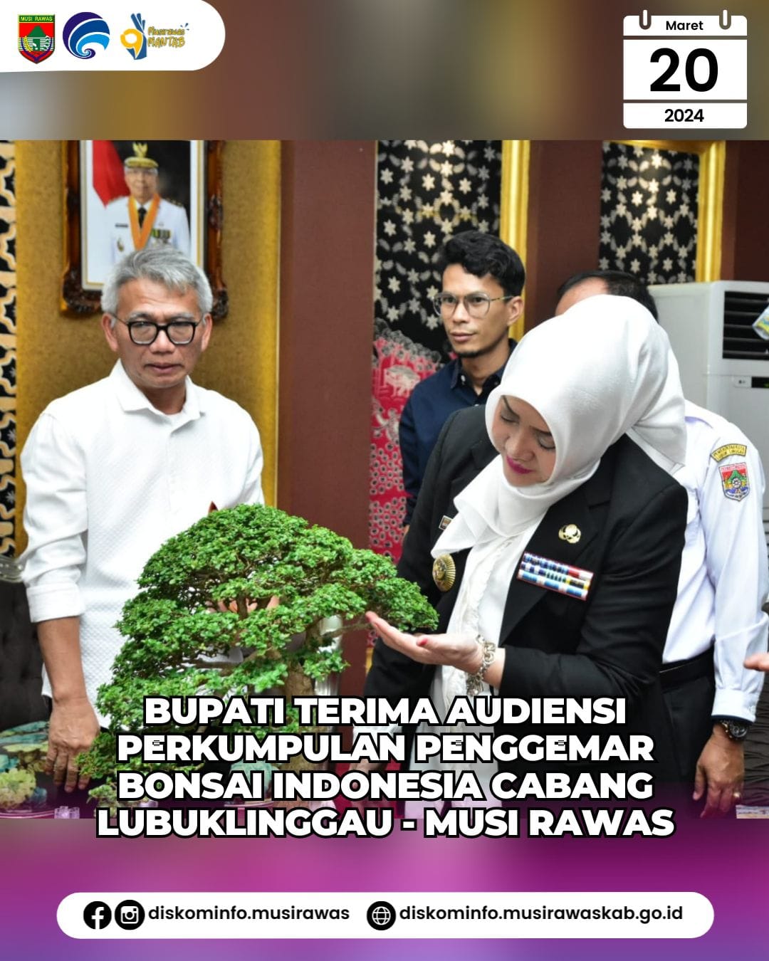 Bupati Musi Rawas terima audiensi Perkumpulan Penggemar Bonsai Indonesia (PPBI) cabang Lubuklinggau Musi Rawas