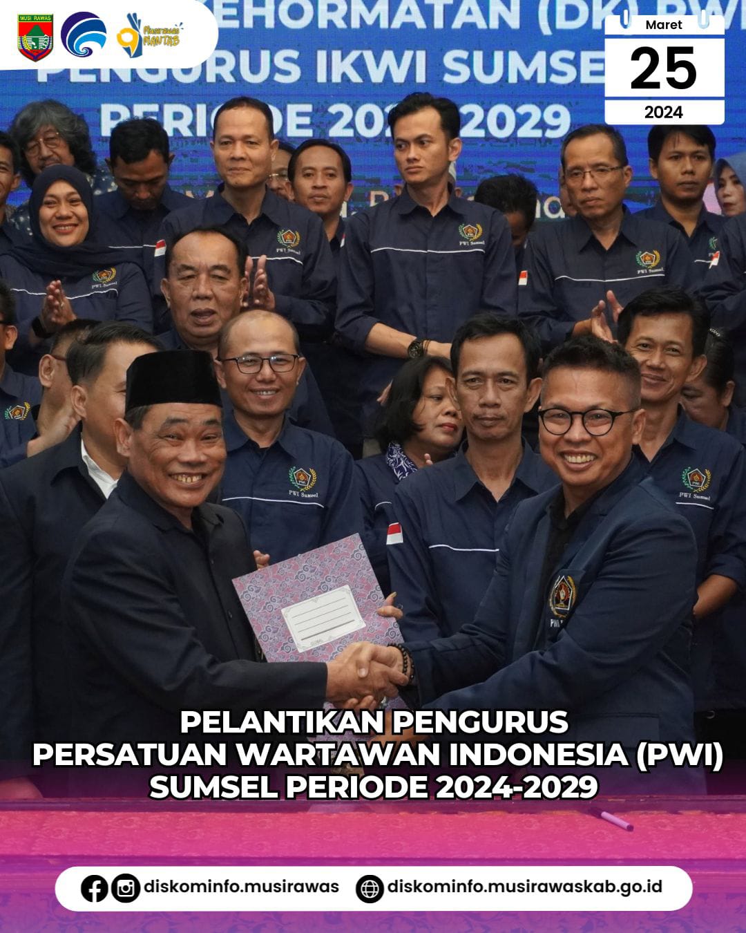 Pelantikan Pengurus PWI Sumsel Periode 2024-2029