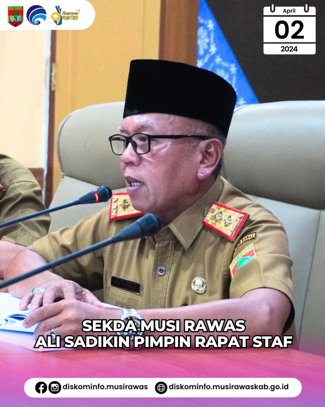 Sekda Kabupaten Musi Rawas Ali Sadikin pimpin Rapat Staf