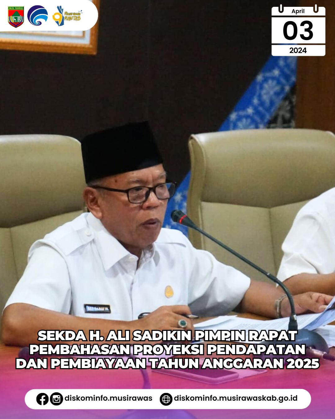 Pj. Sekretaris Daerah Pimpin Rapat Pembahasan Proyeksi Pendapatan dan Pembiayaan T.A 2025