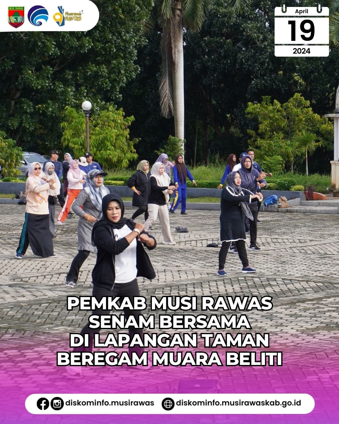 Pemkab Musi Rawas Senam Bersama di Lapangan Taman Beregam