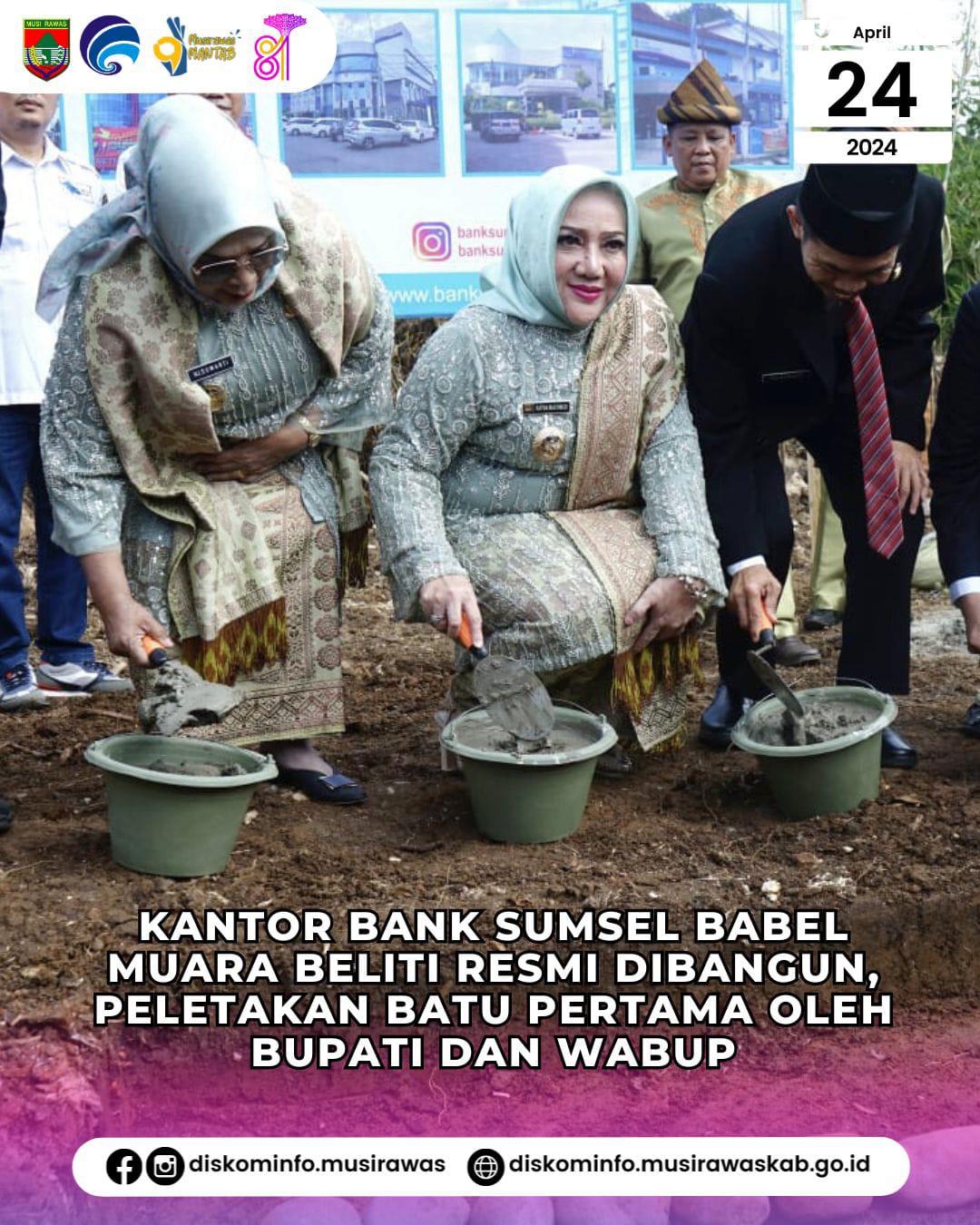 Kantor BSB Muara Beliti Resmi Dibangun, Peletakan Batu Pertama oleh Bupati dan Wabup