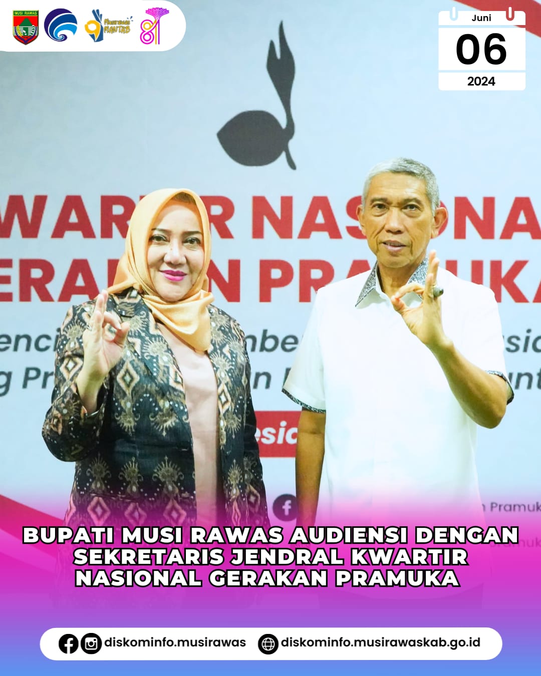 Untuk memajukan pramuka di Musi Rawas, Bupati lakukan Audiensi Bersama Sekretaris Jenderal Kwartir Nasional (Kwarnas)