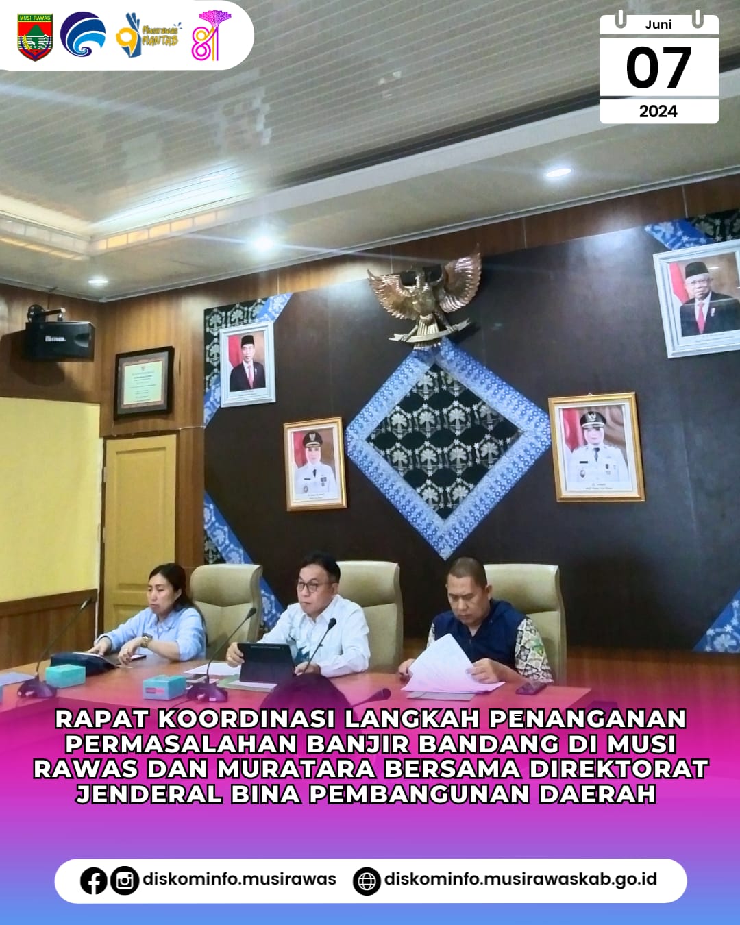 Rapat Koordinasi Penanganan Permasalahan Banjir Bandang di Musi Rawas dan Muratara bersama Direktorat jenderal Bina Pembangunan Daerah