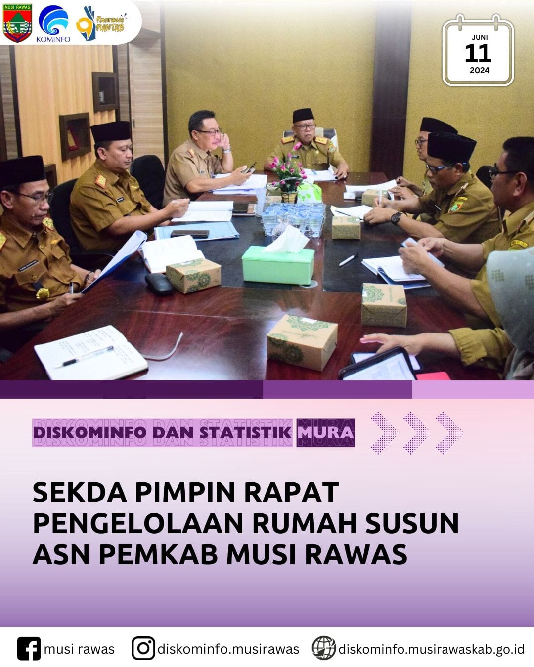 Sekda Pimpin Rapat Pengelolaan Rumah Susun ASN Pemkab Musi Rawas