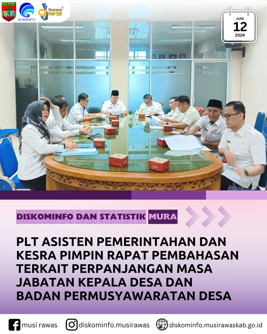 Plt. Asisten Pemerintahan dan Kesra pimpin Rapat Pembahasan terkait Perpanjangan Masa Jabatan Kepala Desa dan Badan Permusyawaratan Desa