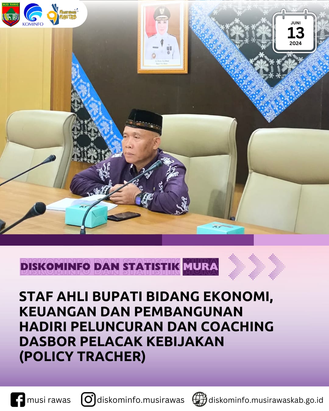 Staf Ahli Bupati Bidang Ekonomi, Keuangan dan Pembangunan hadiri Peluncuran dan Coaching Dasbor Pelacak Kebijakan Tuberkulosis