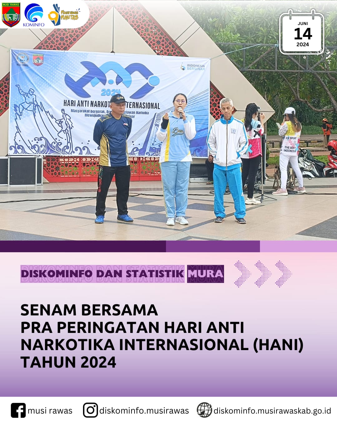 Senam Bersama dalam rangka Pra Peringatan Hari Anti Narkoba Internasional 2024