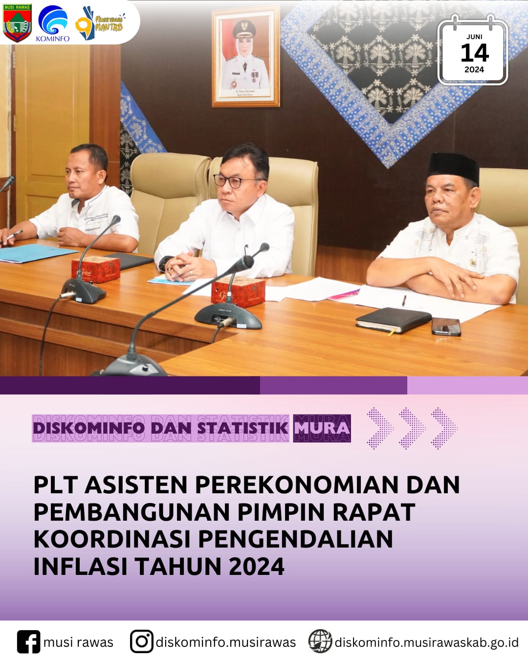 Plt Asisten Perekonomian dan Pembangunan pimpin Rapat Koordinasi Pengendalian Inflasi Tahun 2024