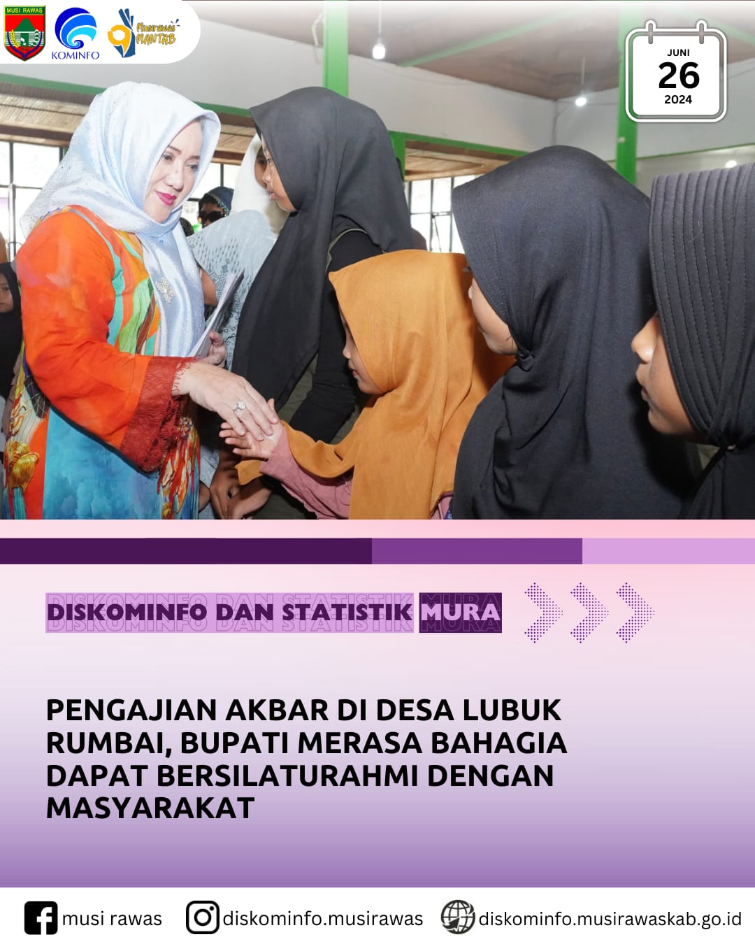 Pengajian Akbar Lubuk Rumbai Cindo di Masjid Taqwa Desa Lubuk Rumba, Tuah Negeri, Bupati Bahagia dapat Bersilaturahmi dengan Masyarakat