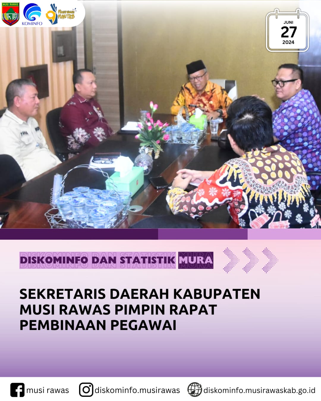 Sekda Pimpin Rapat Pembinaan Pegawai