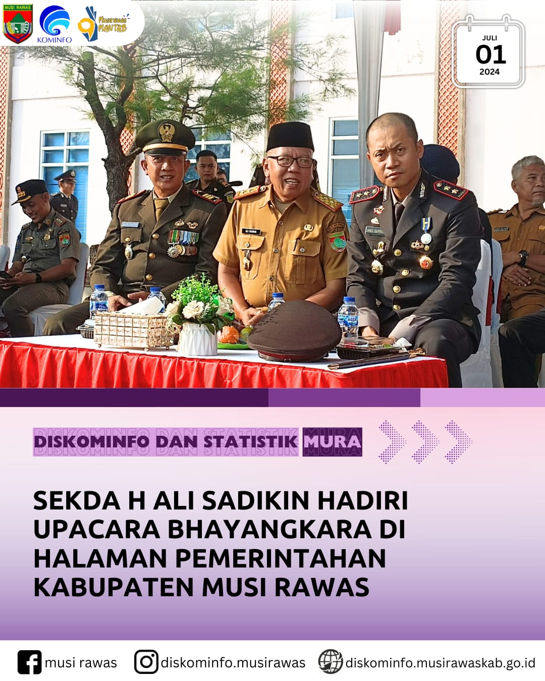 Sekda H Ali Sadikin Hadiri Upacara Bhayangkara di Halaman Pemkab Mura