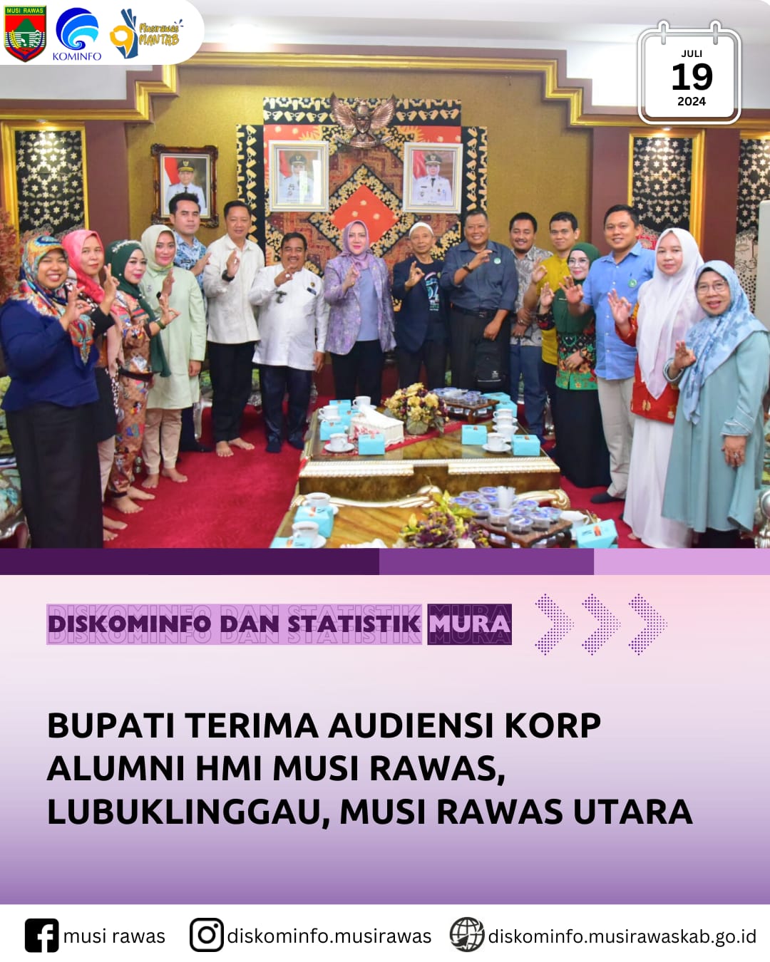 Bupati terima Audiensi KAHMI Musi Rawas, Lubuklinggau dan Musi Rawas Utara