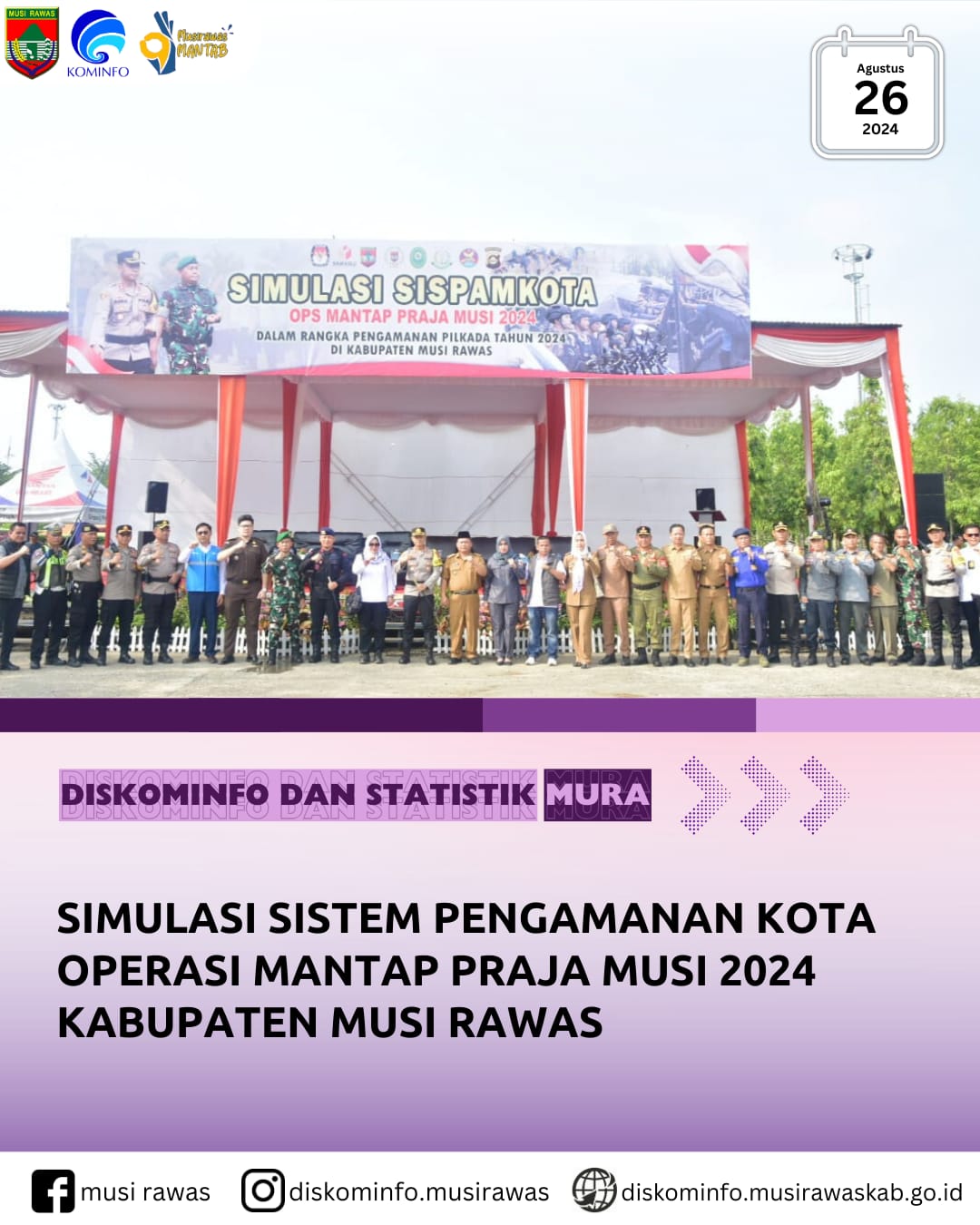 Simulasi Sistem Pengamanan Kota Operasi Mantap Praja Musi 2024