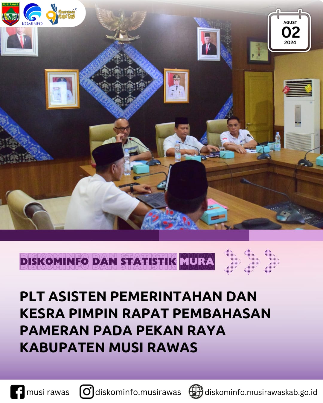 Plt Asisten Pemerintahan dan Kesra Pimpin Rapat Pembahasan Pameran pada Pekan Raya Kabupaten Musi Rawas