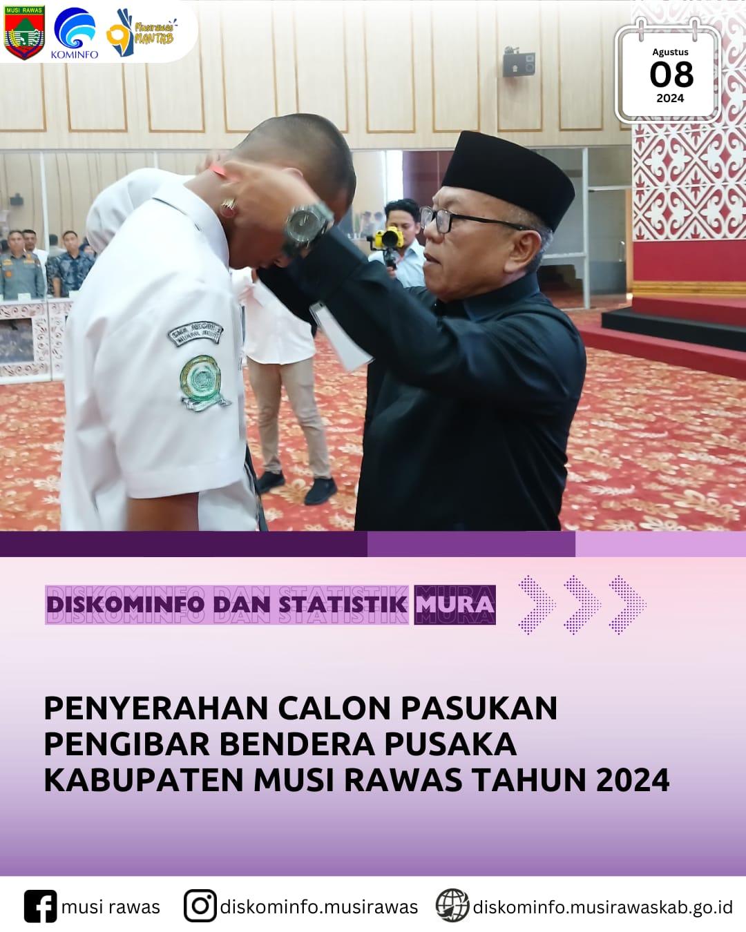Penyerahan Calon Pasukan Pengibar Bendera Pusaka Kabupaten Musi Rawas