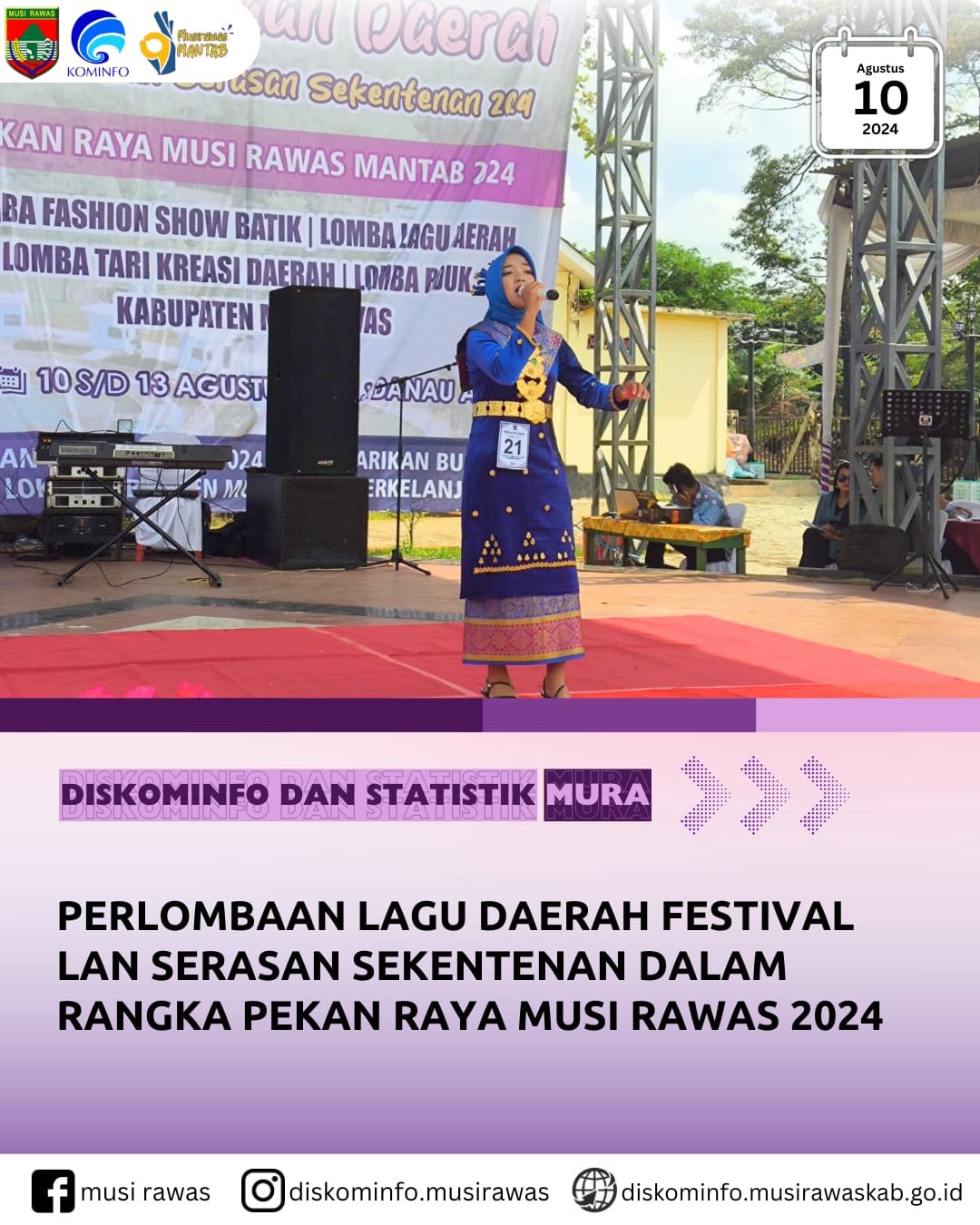 Perlombaan Lagu Daerah Festival Lan Serasan Sekentenan dalam Rangka Pekan Raya Musi Rawas 2024