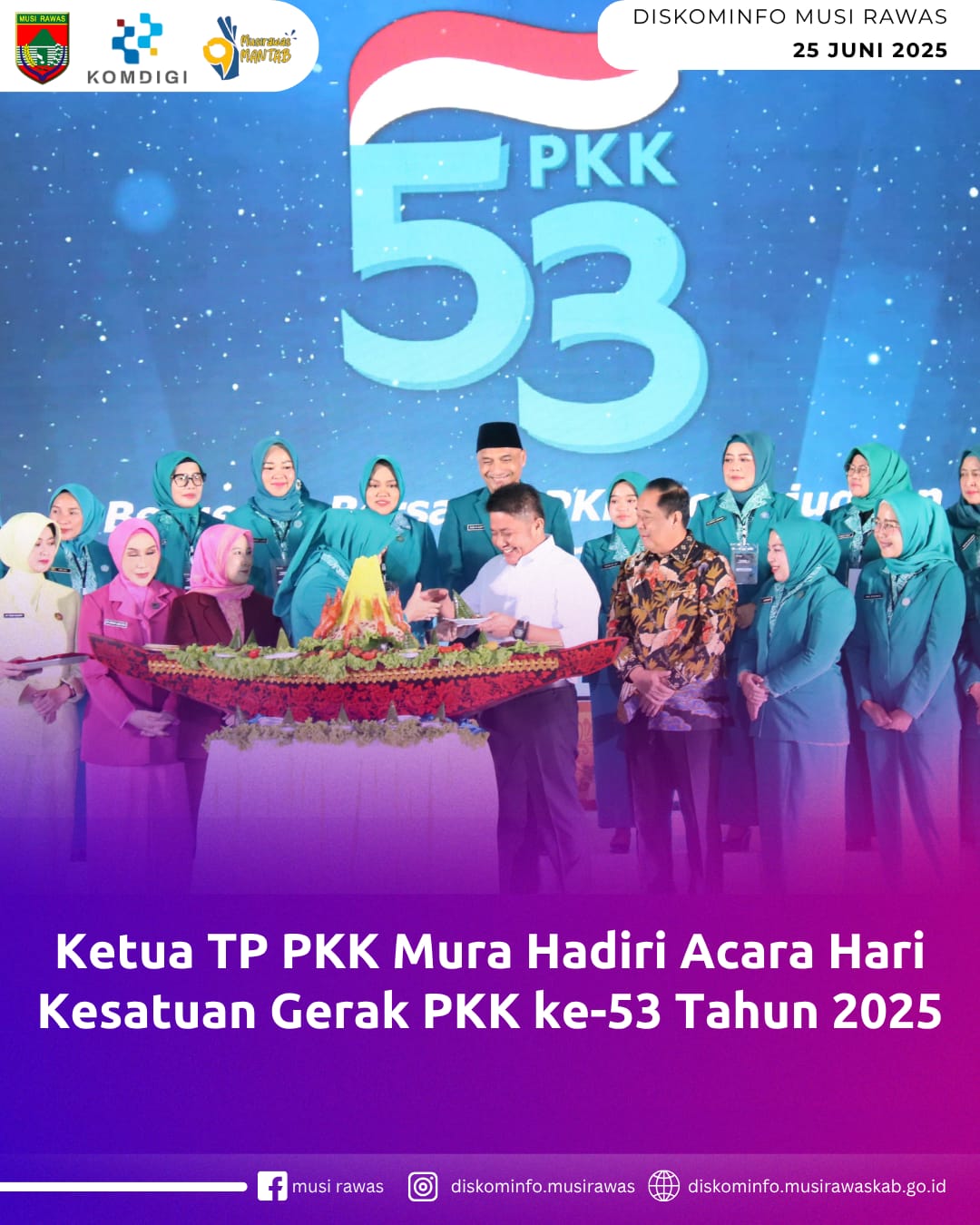 Ketua TP PKK Mura Hadiri Acara Hari Kesatuan Gerak PKK ke-53 Tahun 2025