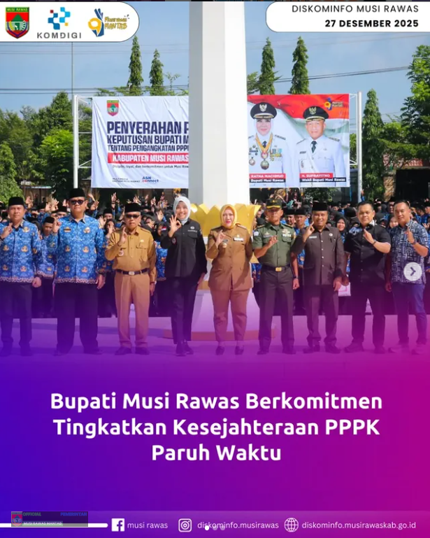 Bupati Musi Rawas Berkomitmen Tingkatkan Kesejahteraan PPPK Paruh Waktu