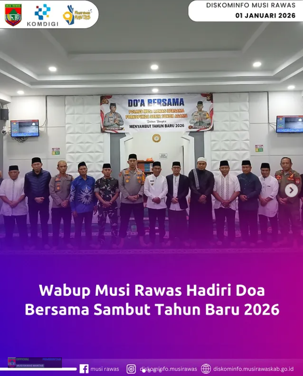 Wabup Musi Rawas Hadiri Do'a Bersama Sambut Tahun Baru 2026