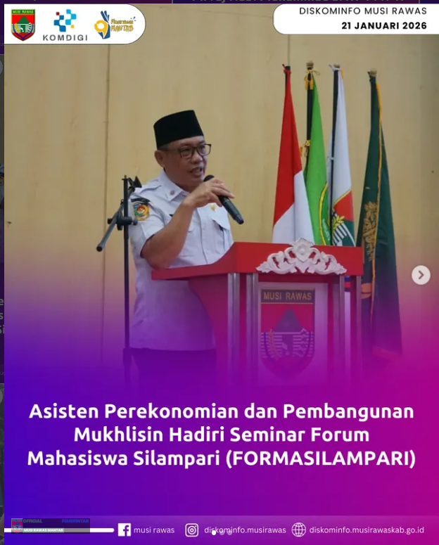 Asisten Perekonomian dan Pembangunan Mukhlisin Hadiri Seminar Forum Mahasiswa Silampari (FORMASILAMPARI) 