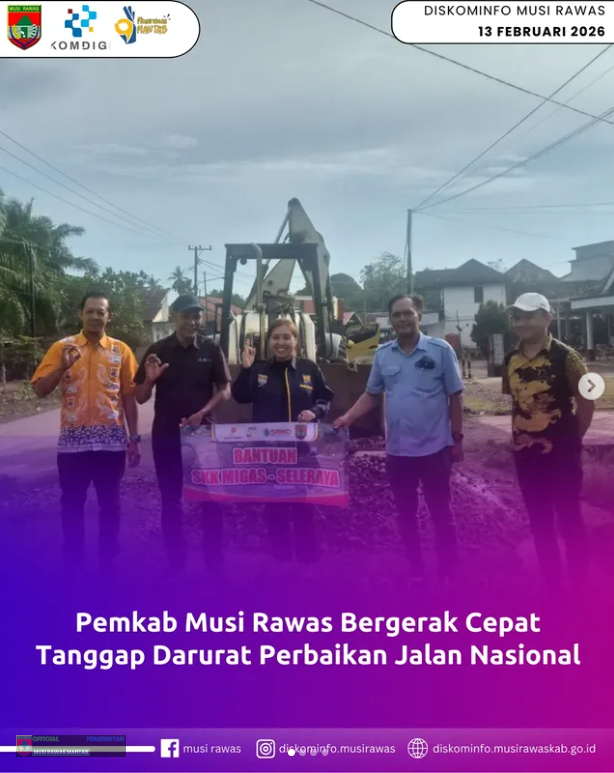 Pemkab Musi Rawas Bergerak Cepat Tanggap Darurat Perbaikan Jalan Nasional