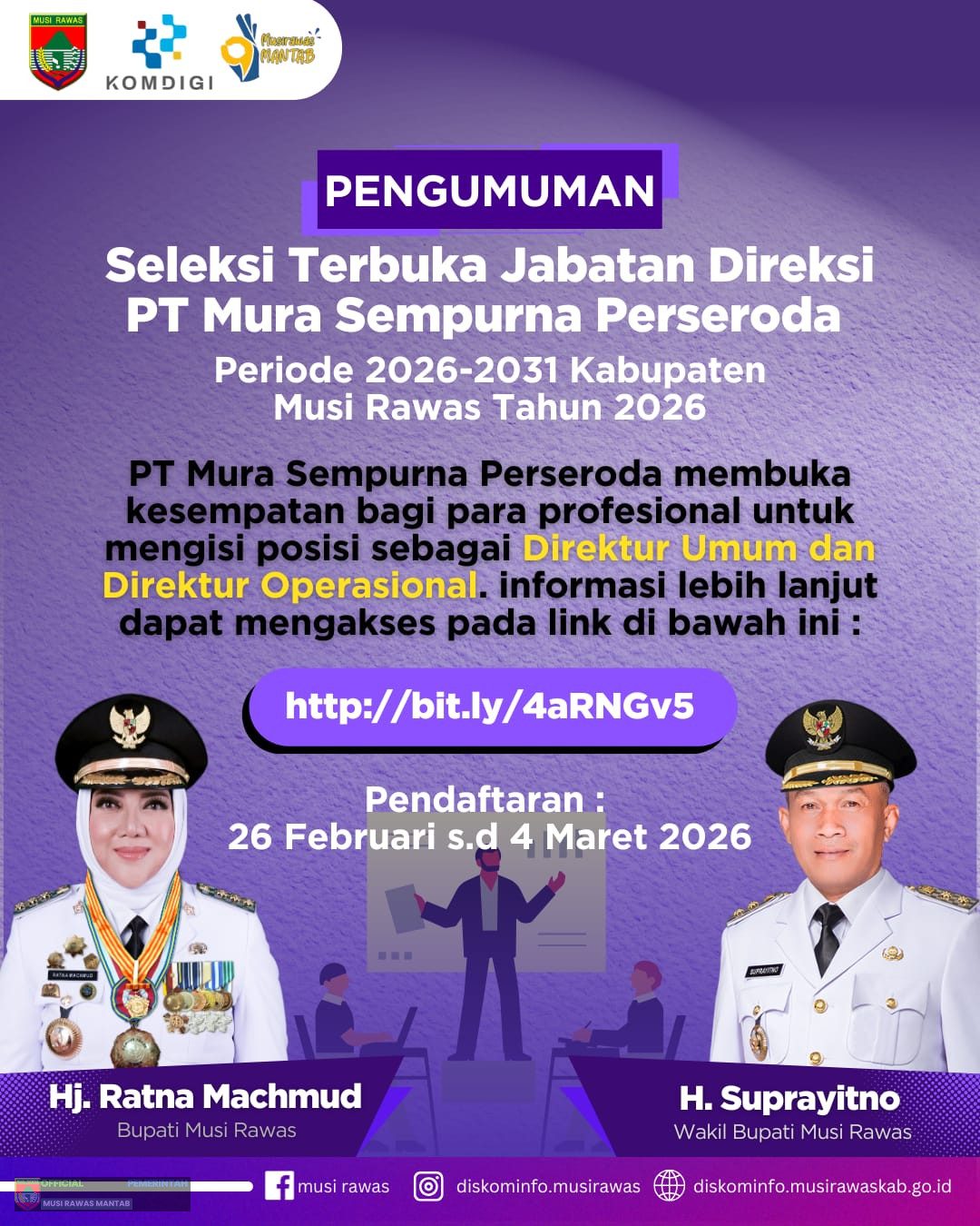 Seleksi Terbuka Jabatan Direksi PT Mura Sempurna Perseroda