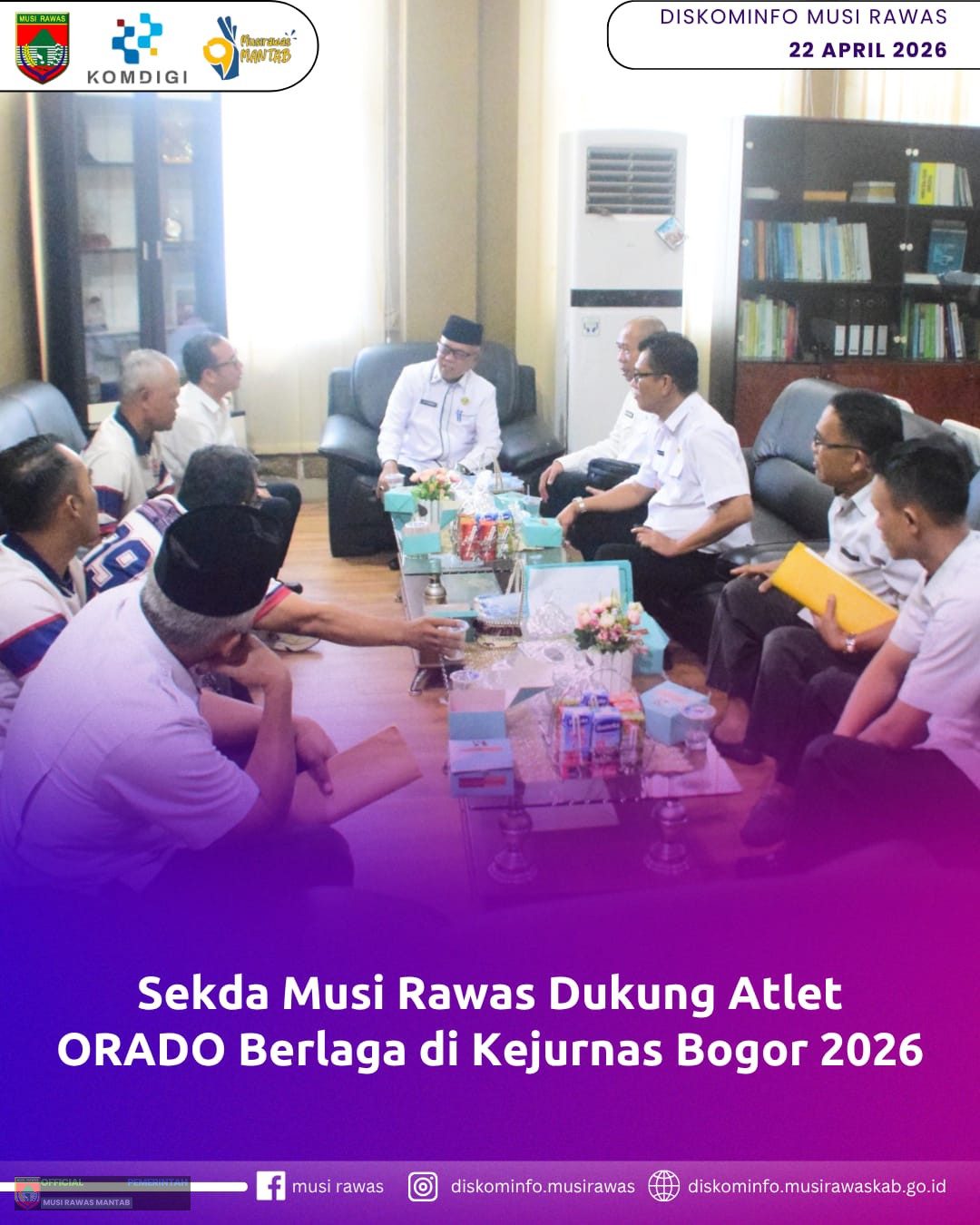 Sekda Musi Rawas Dukung Atlet ORADO di Kejurnas Bogor 2026