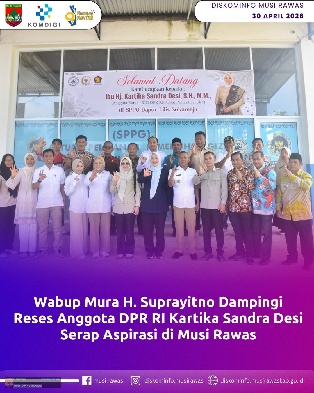 Wabub Mura H. Suprayitno Dampingi Reses Anggota DPR RI Kartika Sandra Desi Serap Aspirasi di Musi Rawas