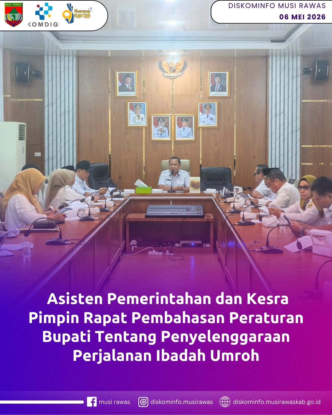 Asisten Pemerintahan dan Kesra Pimpin Rapat Pembahasan Peraturan Bupati Tentang Penyelenggaraan Perjalanan Ibadah Umroh