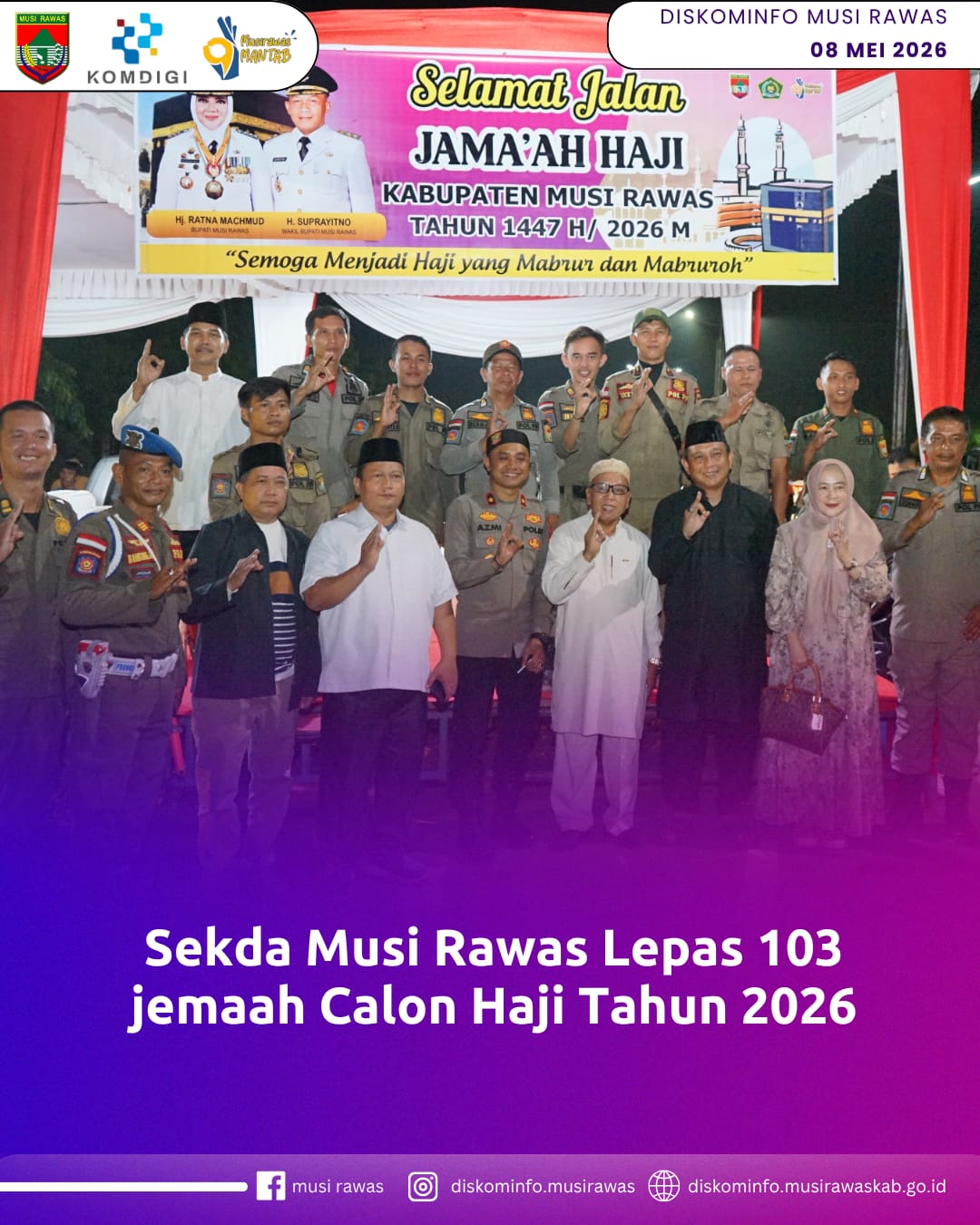 Sekda Musi Rawas Lepas 103 Jamaah Calon Haji Tahun 2026