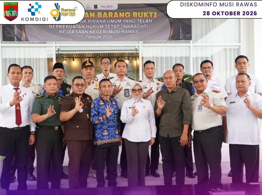 Asisten Pemerintahan dan Kesra Ikuti Pemusnahan Barang Bukti yang Telah Mempunyai Hukum Tetap pada Kejaksaan Negeri Musi Rawas